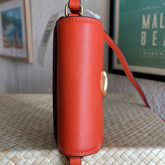 Coach Micro Studio 12 & Mini Skinny ID Case in Sun Orange, Coach Charm Set NWT - Picture 7 of 17